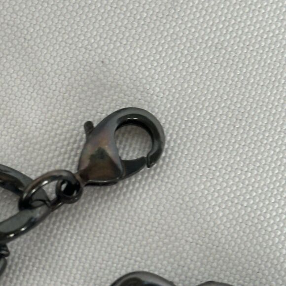 Joan Rivers Statement Necklace Rhinestone Blue Flowers Silver - Picture 7 of 11